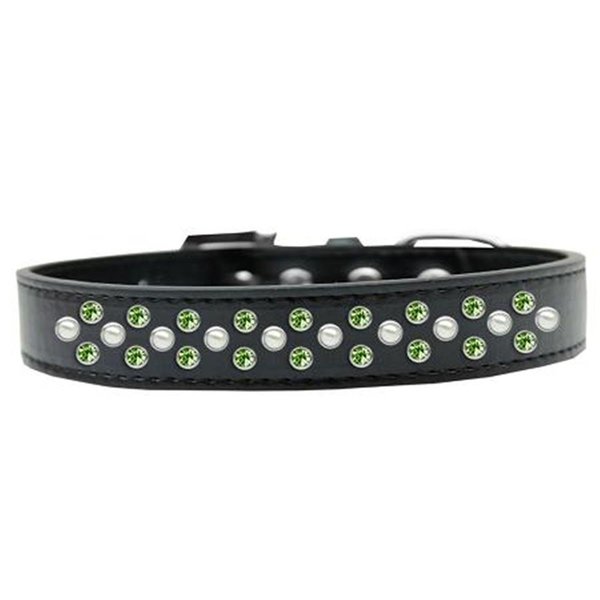 Unconditional Love Sprinkles Pearl & Lime Green Crystals Dog CollarBlack Size 20 UN797399